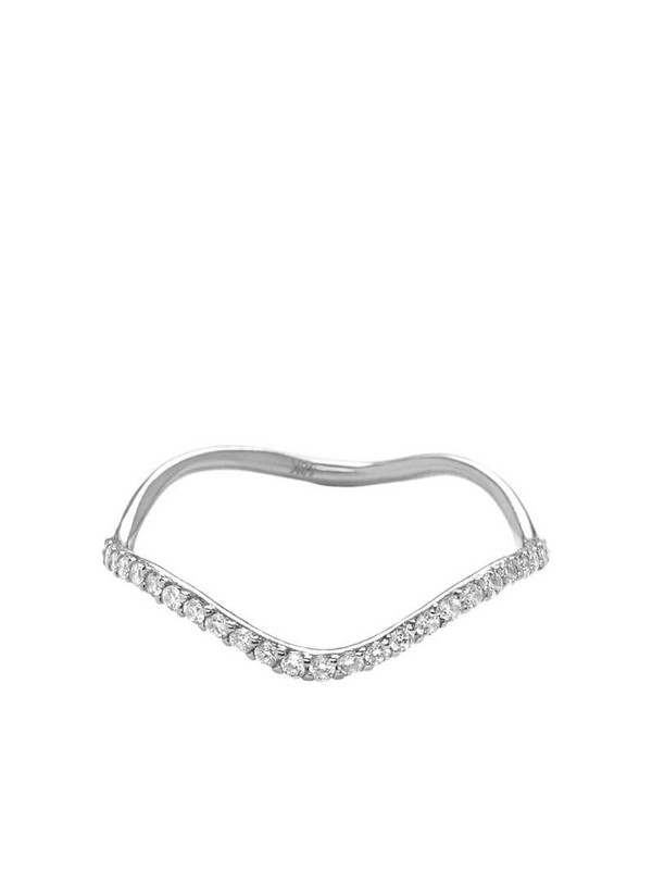 THE ALKEMISTRY 18kt white gold half eternity wave ring in silver