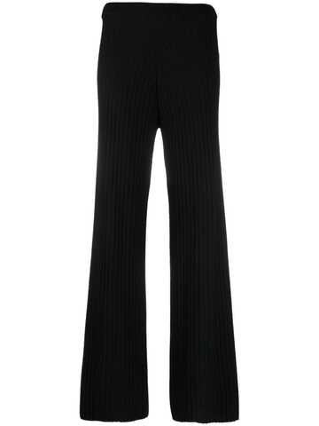 antonelli wide-ribbed flared trousers - black