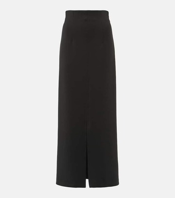 max mara duccio front-slit neoprene maxi skirt in black