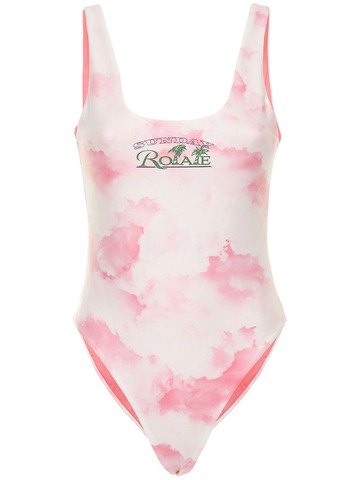 ROTATE Cismione Recycled Poly Onepiece Swimsuit in pink / white