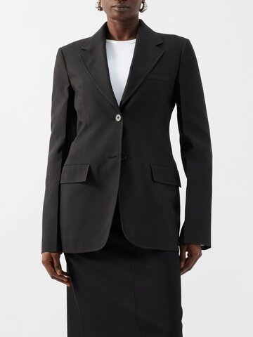 jil sander - twill suit jacket - womens - black