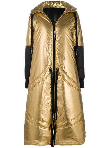 Just Cavalli reversible padded coat in gold