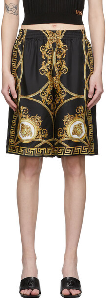 Versace Black & Gold Grecco Shorts