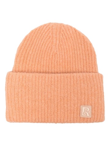 rodebjer ribbed-knit logo-patch beanie - orange