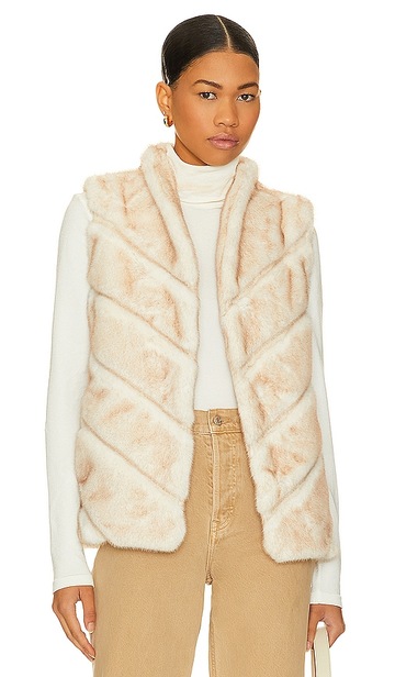 heartloom collins faux fur vest in cream
