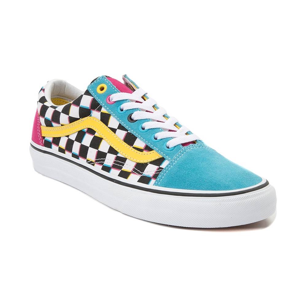 blue yellow and pink vans - Wheretoget