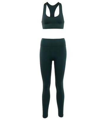 prism² sports bra and leggings set in green