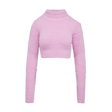 Faith Connexion Cropped turtleneck sweater in pink