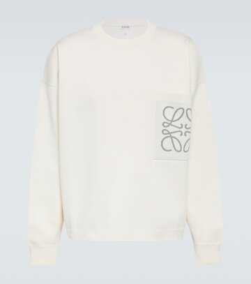 loewe anagram cotton-blend sweatshirt in white
