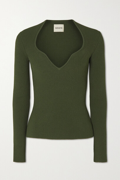 Khaite - Kirah Ribbed-knit Sweater - Green