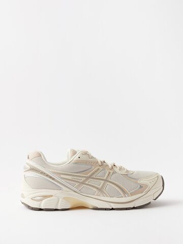 asics - gt-2160 faux-leather and mesh trainers - mens - beige