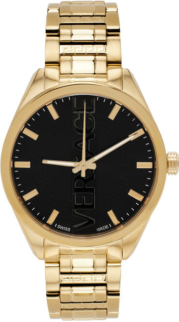 versace gold v-vertical watch