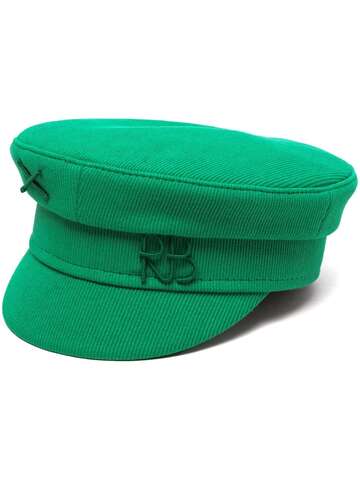 ruslan baginskiy logo-embroidered ribbed baker boy hat - green