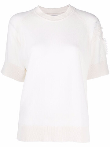barrie cashmere short-sleeved top - white