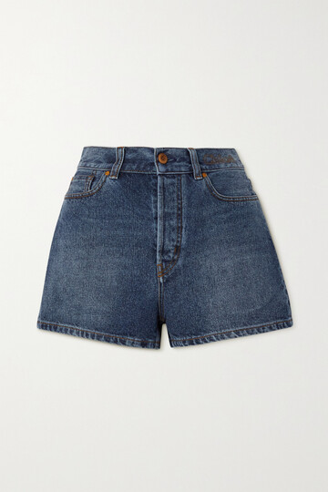 Chloé Chloé - + Net Sustain Escala Recycled Cotton And Hemp-blend Denim Shorts - Blue