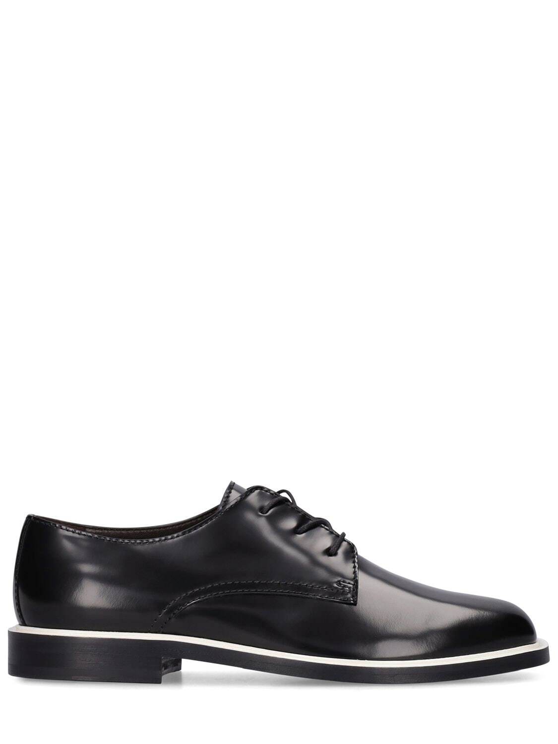 THE ROW 20mm Leather Lace-up Shoes in black / white
