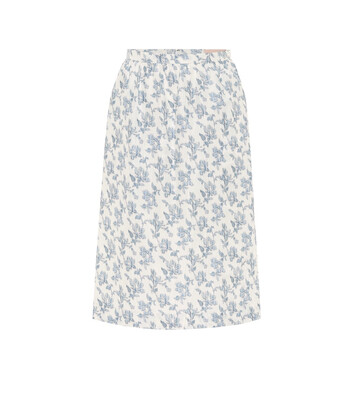 Brock Collection Quadratic cotton-blend midi skirt in blue