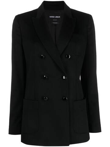 giorgio armani peak-lapels double-breasted blazer - black