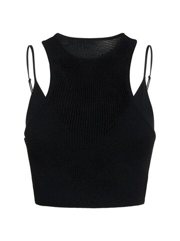 live the process nyx knitted tank top in black