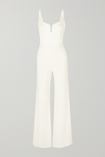 galvan - paneled crepe jumpsuit - white
