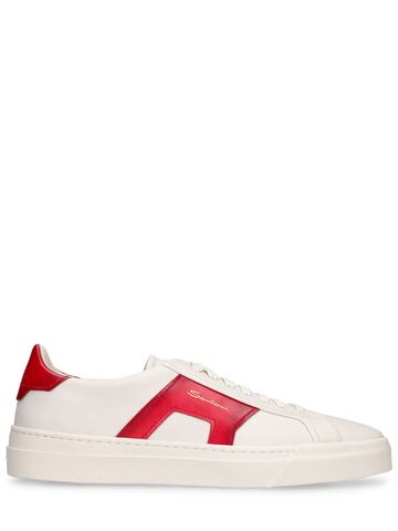 santoni logo low top sneakers in red / white