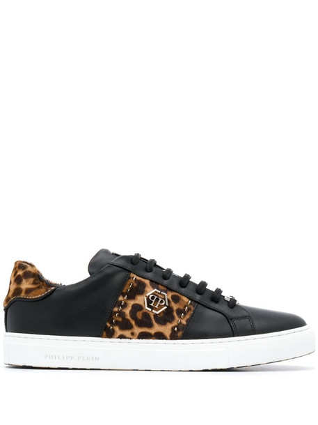 Philipp Plein leopard-print low-top sneakers in black