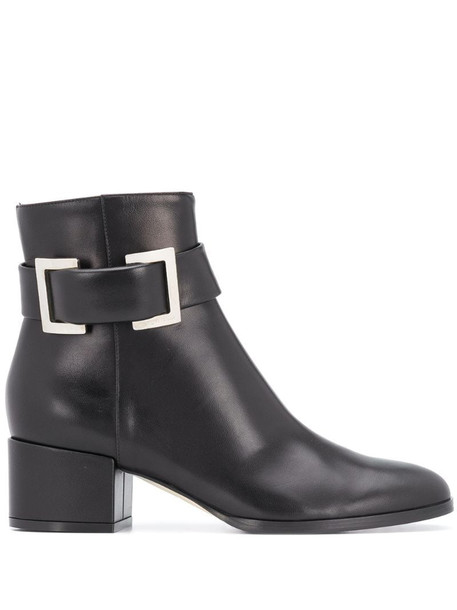 Sergio Rossi buckle ankle boots in black