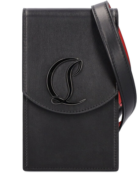 CHRISTIAN LOUBOUTIN Loubi54 Leather Phone Shoulder Bag in black