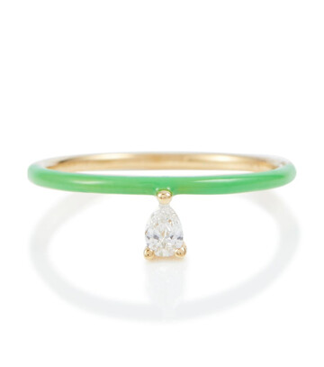 PersÃ©e Danae 18kt yellow gold and diamond ring in green