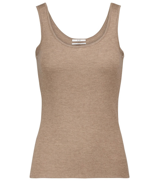 Co Ribbed-knit cashmere tank top in beige