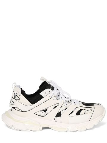 balenciaga track sock contrasted sneakers in black / white