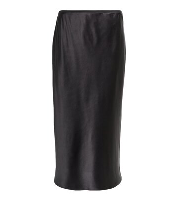 Joseph Isaak silk satin midi-skirt in black