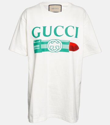 gucci logo cotton jersey t-shirt in white
