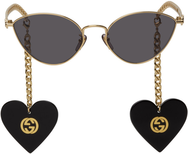 Gucci Gold Chain Cat-Eye Sunglasses