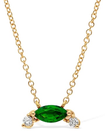 DELFINA DELETTREZ 18kt Dancing Diamond & Emerald Necklace