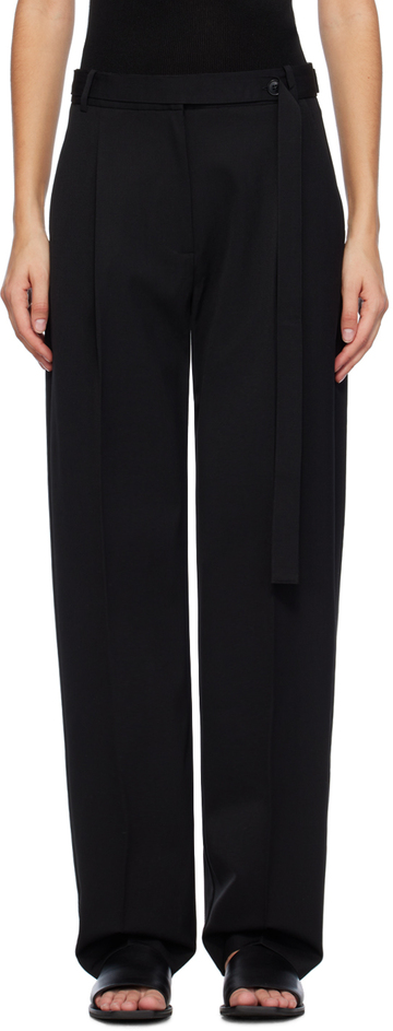 st. agni black belted trousers