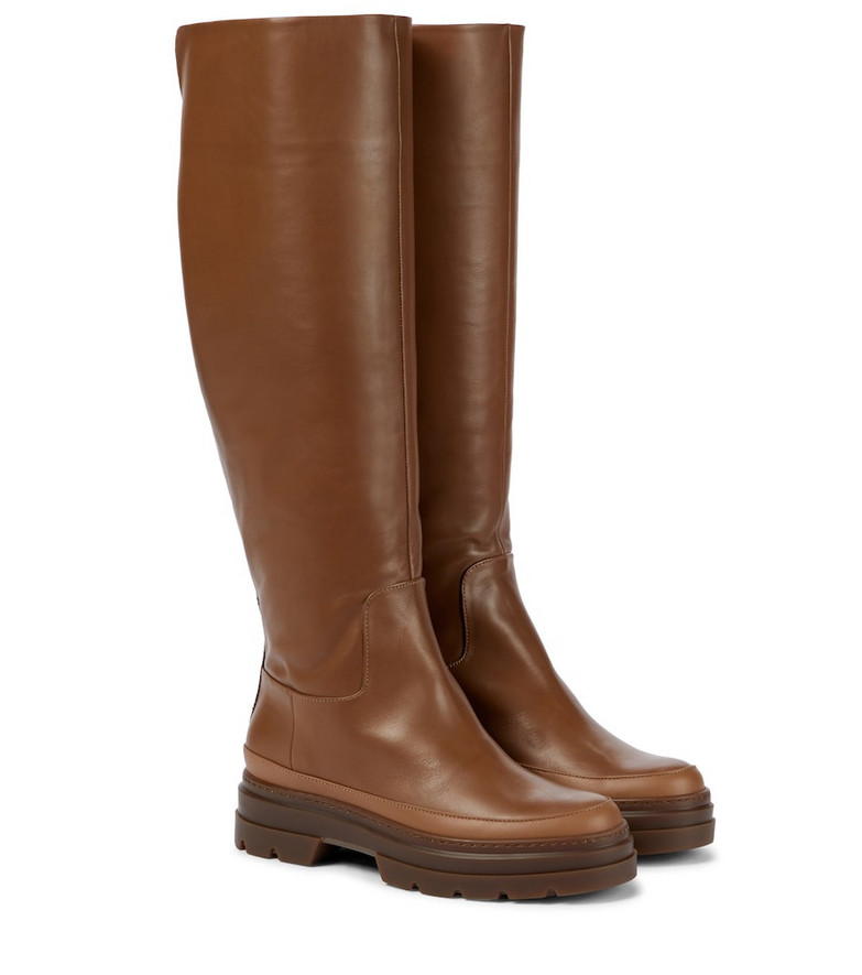 Max Mara Beryl leather knee-high boots in brown