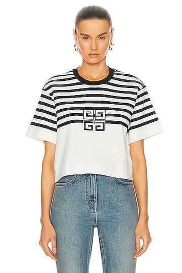 givenchy cropped masculine t shirt in white