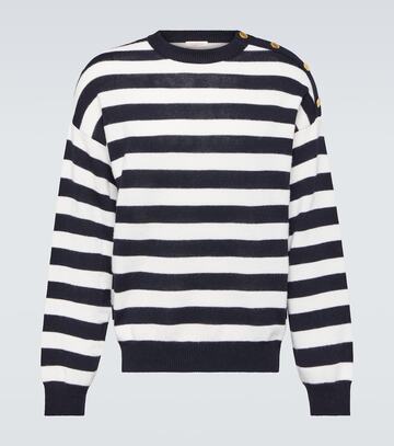 valentino striped cotton and wool sweater