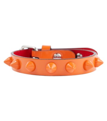 Christian Louboutin Exclusive to Mytheresa â Loubilink embellished leather bracelet in orange