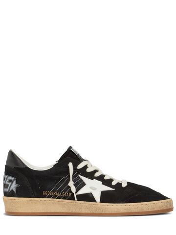 golden goose ball star suede sneakers in black / white