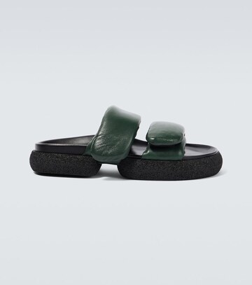 dries van noten padded leather sandals in green