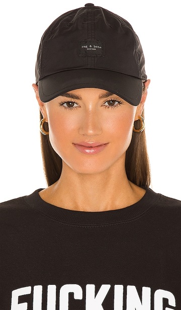 rag & bone addison baseball cap in black