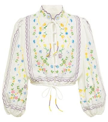 Alemais Juniper embroidered cotton top