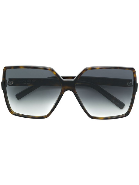 Saint Laurent Eyewear square frame sunglasses - Brown