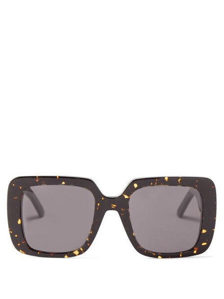 Dior - Wildior Square Acetate Sunglasses - Womens - Black Brown Multi