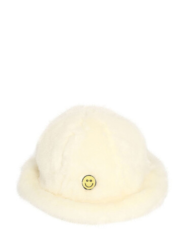KIRIN Smile Faux Fur Hat in white