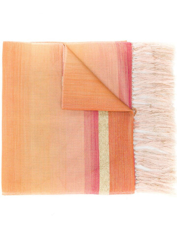 Issey Miyake Pre-Owned 1990's fringed striped scarf in orange