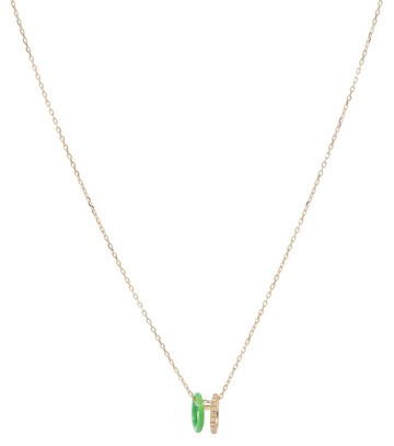 PersÃ©e 18kt gold necklace with diamonds and enamel