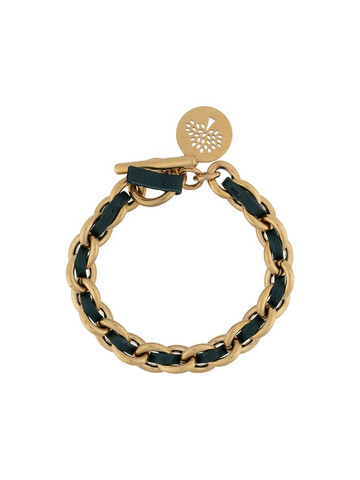 Mulberry logo tag chain bracelet in green